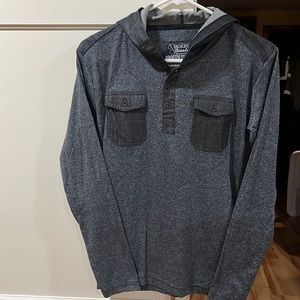 Boys hooded shirt with black denim